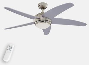 Ventilátor Bendan so svetlom, strieborný – Westinghouse Westinghouse, Bendan, Sivá, Obývacia izba, Drevo, Moderný
