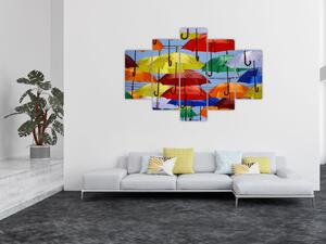 Obraz farebných dáždnikov (150x105 cm)
