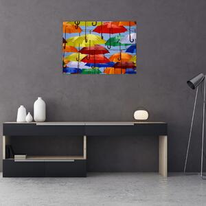 Obraz farebných dáždnikov (70x50 cm)