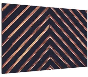 Obraz dreveného motívu na čiernom pozadí (90x60 cm)