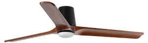 Ventilátor Heywood L LED, Ø 132 cm, čierny/v odtieni dreva, DC, CCT FARO BARCELONA, Heywood L, stmievateľné, Drevo, Obývacia izba, Drevo, Moderný