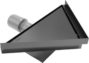 Mexen Flat, rohový sprchový žľab 20 x 20 cm, čierna, 1710320