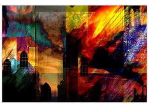 Obraz - Farebná abstrakcia mesta (90x60 cm)
