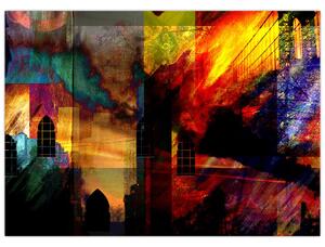 Obraz - Farebná abstrakcia mesta (70x50 cm)