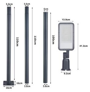 Brilagi - LED vonkajšie svietidlo so stĺpom a káblom 3 m URBANLIGHT LED/50W/230V antracit IP65