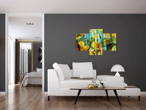 Obraz - Architektúra, kubistická abstrakcia (90x60 cm)