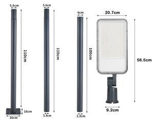 Brilagi-LED vonkajšie svietidlo so stĺpom a 3 m káblom URBANLIGHT LED/200W/230V antracit IP65