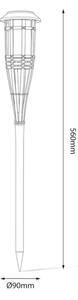 LED Solárna lampa BAMBOO LED/1,2V 150 mAh 1800K 56 cm IP44 béžová