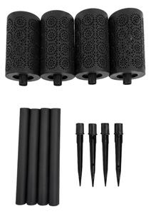 Sada 4x LED solárna lampa DECOR LED/1,2V 150 mAh 3000K 39 cm IP44 čierna