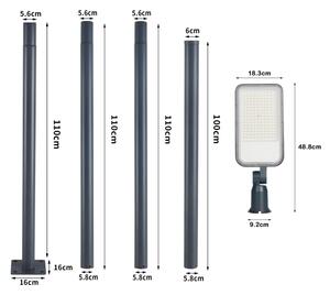 Brilagi-LED Vonkajšie svietidlo so stĺpom a 4 m káblom URBANLIGHT LED/100W/230V antracit IP65