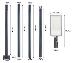 Brilagi-LED Vonkajšie svietidlo so stĺpom a 4 m káblom URBANLIGHT LED/200W/230V antracit IP65