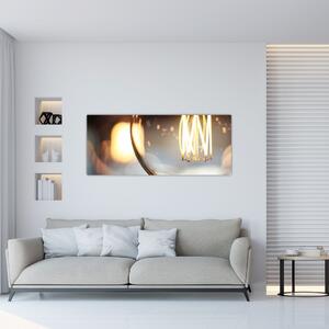 Obraz svietiacej žiarovky (120x50 cm)