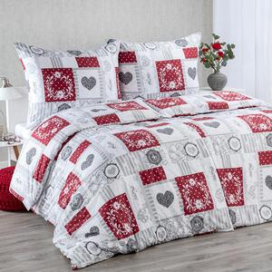 Posteľné obliečky z mikrovlákna PATCHWORK SRDCE jednolôžko