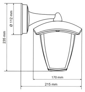 Brilagi - LED Vonkajšie nástenné svietidlo LUNA 1xE27/60W/230V IP44