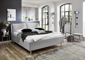 MUZZA Čalúnená posteľ talleva s úložným priestorom 180 x 200 cm svetlo sivá