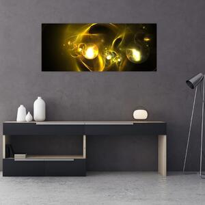 Abstraktný obraz žltých gulí (120x50 cm)