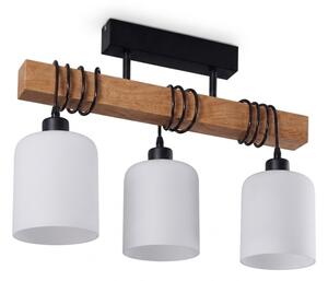 Brilagi - Prisadený luster WOOD GLASS 3xE27/60W/230V borovica/čierna/biela