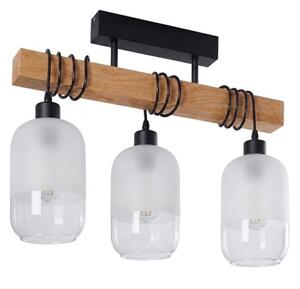 Brilagi - Prisadený luster WOOD GLASS 3xE27/60W/230V borovica/čierna/biela