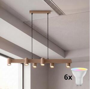 Brilagi - LED RGBW Stmievateľný luster na lanku SELE 6xGU10/6,5W/230V béžový