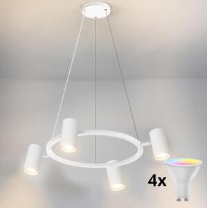 Brilagi - LED RGBW Stmievateľný luster na lanku SELE 4xGU10/6,5W/230V biela
