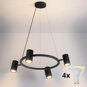 Brilagi - LED RGBW Stmievateľný luster na lanku SELE 4xGU10/6,5W/230V čierna