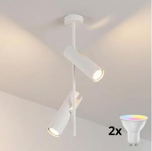 Brilagi - LED RGBW stmievateľný luster na tyči BRANCH 2xGU10/6,5W/230V biela