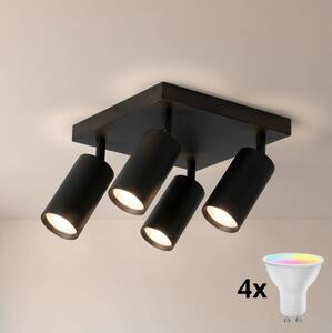 Brilagi - LED RGBW stmievateľné bodové svietidlo SELE SQUARE 4xGU10/6,5W/230V čierne