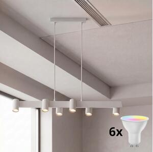 Brilagi - LED RGBW Stmievateľný luster na lanku SELE 6xGU10/6,5W/230V biela
