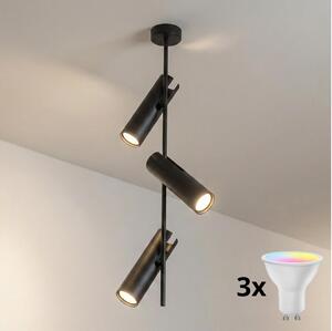 Brilagi - LED RGBW Stmievateľný luster na tyči BRANCH 3xGU10/6,5W/230V čierna