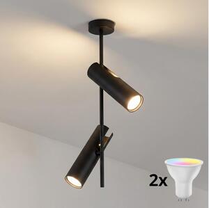 Brilagi - LED RGBW Stmievaný luster na tyči BRANCH 2xGU10/6,5W/230V čierna