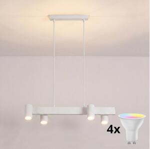 Brilagi - LED RGBW Stmievateľný zavesný luster na lankách SELE 4xGU10/6,5W/230V biela