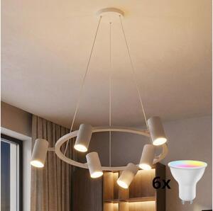 Brilagi - LED RGBW stmievateľný luster na lanku SELE 6xGU10/6,5W/230V biela