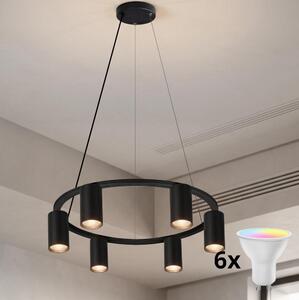 Brilagi - LED RGBW stmievateľný luster na lanku SELE 6xGU10/6,5W/230V čierna