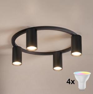 Brilagi - LED RGBW stmievateľné stropné svietidlo SELE 4xGU10/6,5W/230V čierna