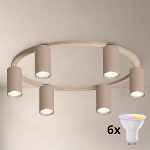 Brilagi - LED RGBW stmievateľné stropné svietidlo SELE 6xGU10/6,5W/230V béžové