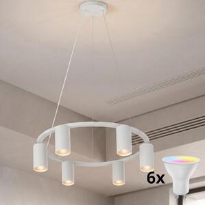 Brilagi - LED RGBW stmievateľný luster na lanku SELE 6xGU10/6,5W/230V biela