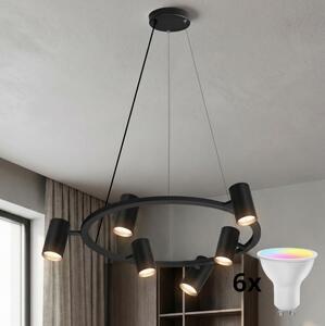 Brilagi - LED RGBW Stmievateľný luster na lanku SELE 6xGU10/6,5W/230V čierna