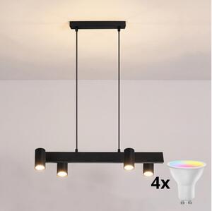Brilagi - LED RGBW stmievateľný luster na lanku SELE 4xGU10/6,5W/230V čierny