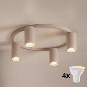 Brilagi - LED RGBW stmievateľné stropné svietidlo SELE 4xGU10/6,5W/230V béžové