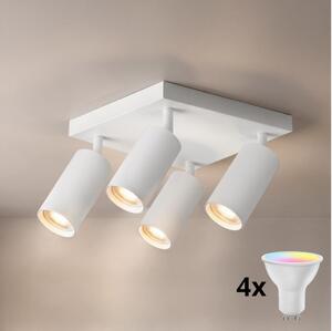 Brilagi - LED RGBW stmievateľné bodové svietidlo SELE SQUARE 4xGU10/6,5W/230V biela