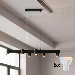 Brilagi - LED RGBW Stmievateľný luster na lanku SELE 6xGU10/6,5W/230V čierny