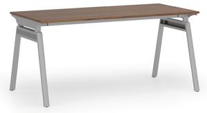Kancelársky stôl PRIMO SIGMA, 1600 x 800 mm, sivá podnož, orech