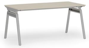 Kancelársky stôl PRIMO SIGMA, 1600 x 800 mm, sivá podnož, breza