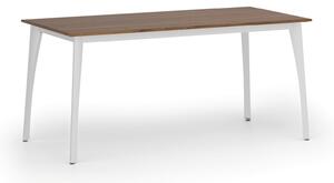 Rokovací stôl PRIMO OMEGA, 1600 x 800 mm, biela podnož, orech