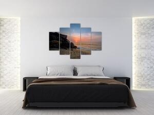 Obraz západu slnka na pláži (150x105 cm)