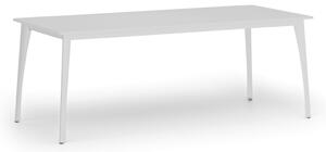 Rokovací stôl PRIMO OMEGA, 2000 x 900 mm, biela podnož, biela