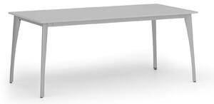 Rokovací kancelársky stôl PRIMO OMEGA, 180x90 cm, sivá podnož, sivá