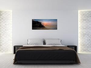 Obraz západu slnka na pláži (120x50 cm)