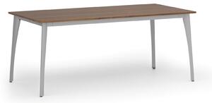 Rokovací stôl PRIMO OMEGA, 1800 x 900 mm, sivá podnož, orech