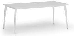 Rokovací kancelársky stôl PRIMO OMEGA, 180x90 cm, biela podnož, biela
